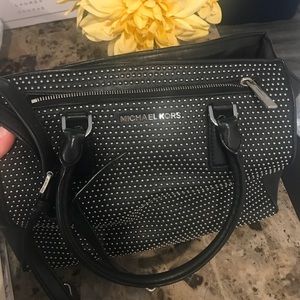 Black studded Michael Kors purse